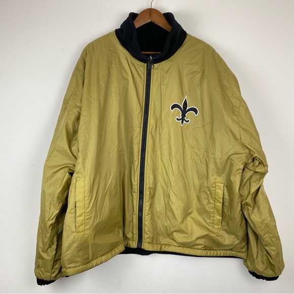 Pro Player size XXL Men’s Black Gold New Orleans Saints Reversible Jacket - Picture 6 of 11